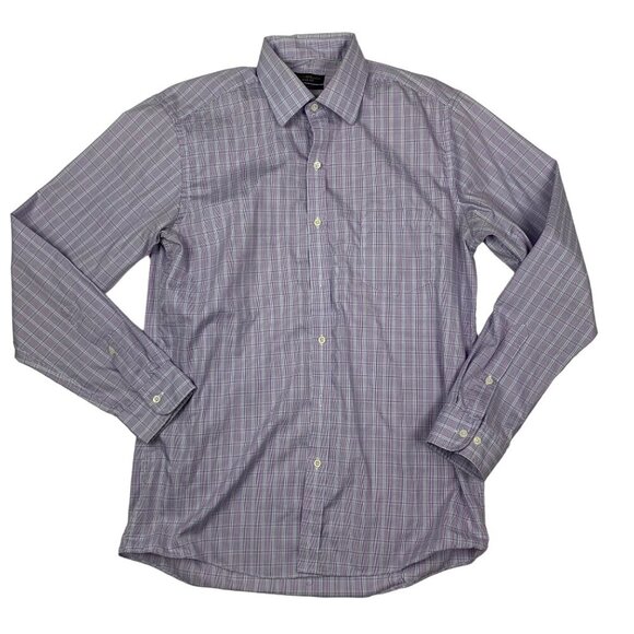 Club Room Other - Club Room Slim Fit Men's Dress Shirt 15.5 34/35 Pinpoint Purple Plaid